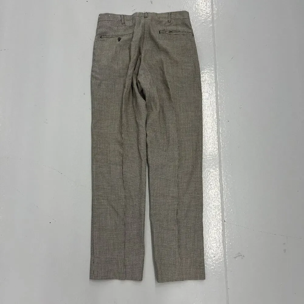 Vintage 60s Black/White Houndstooth Pattern Trousers 29x29